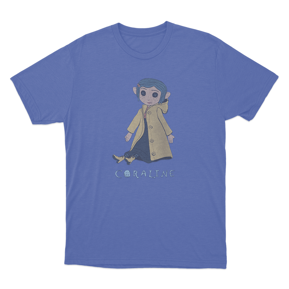 Coraline Button Eyes Unisex T Shirt Blue Coraline Button Eyes Unisex T Shirt Blue