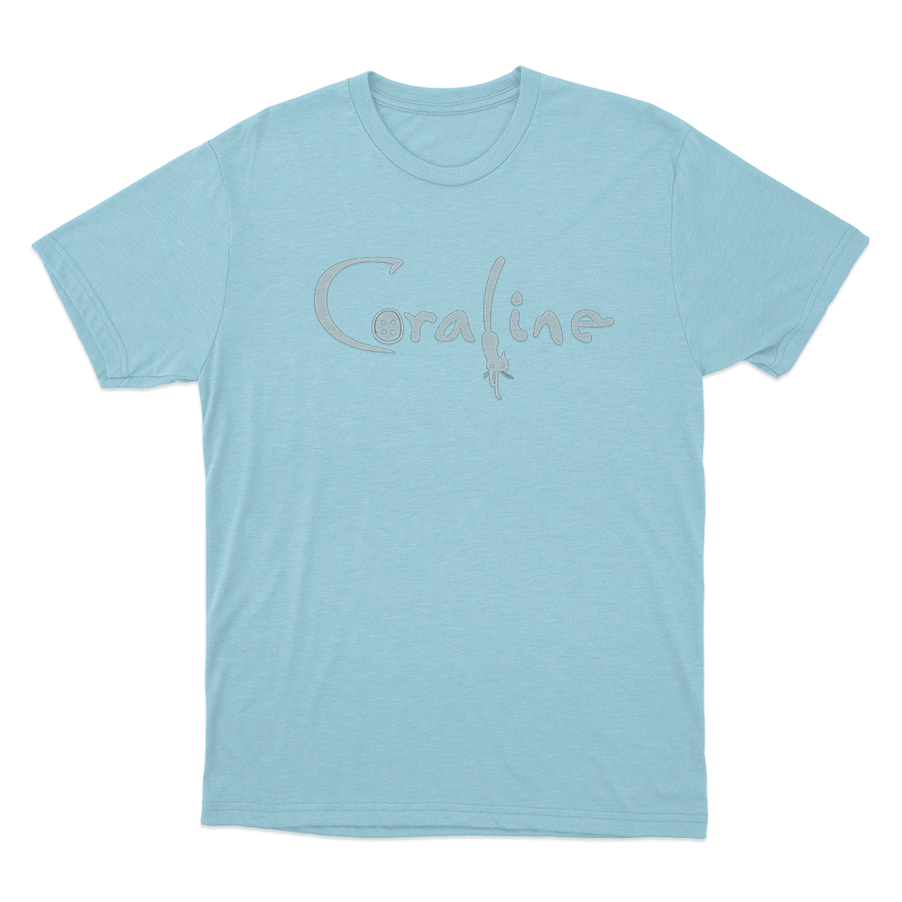 Coraline Cat Logo Unisex T Shirt Sky Blue Coraline Cat Logo Unisex T Shirt Sky Blue