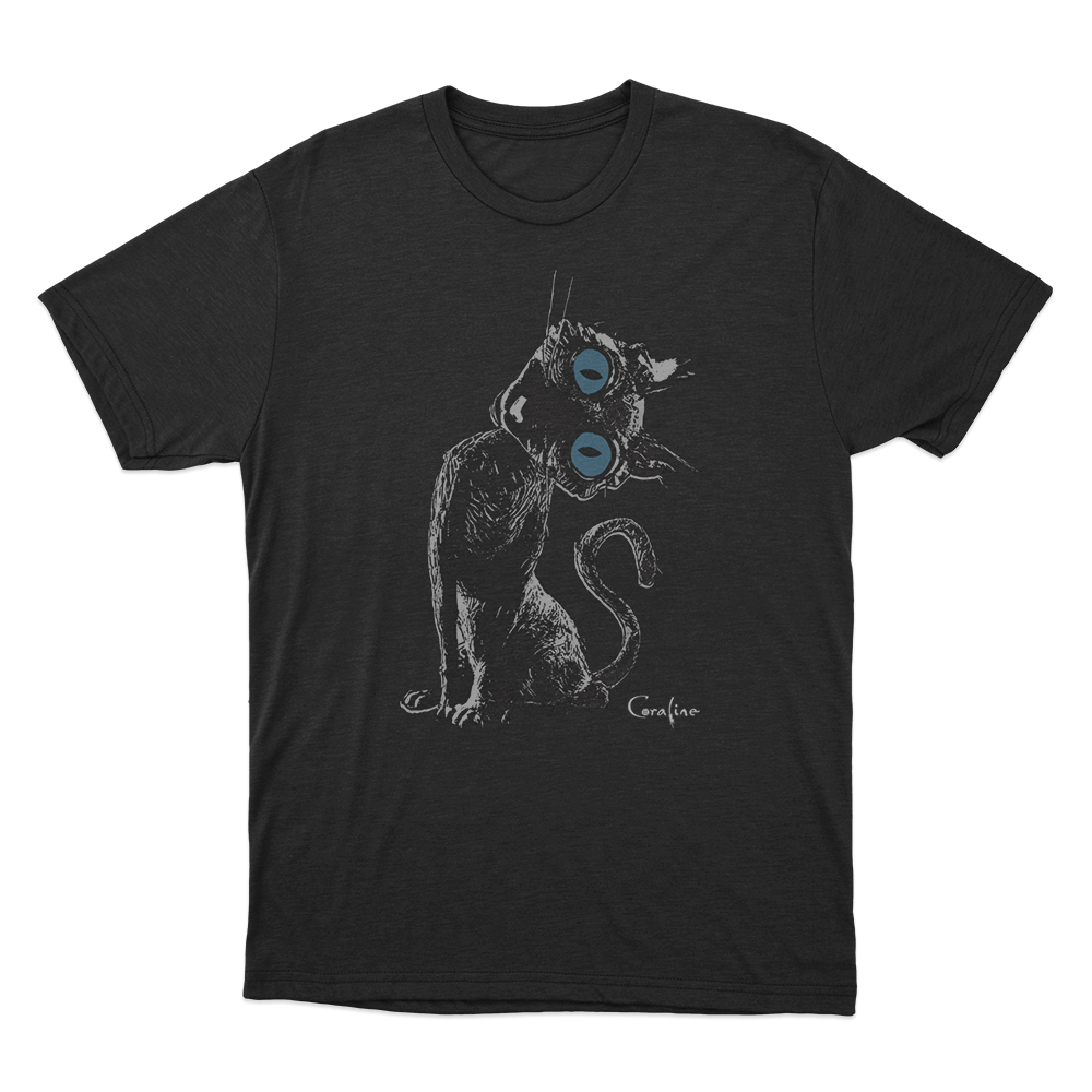 Coraline Cat Unisex T Shirt Black Coraline Cat Unisex T Shirt Black