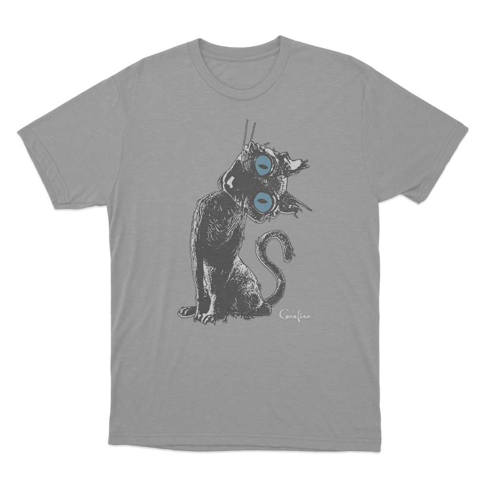 Coraline Cat Unisex T Shirt Grey Coraline Cat Unisex T Shirt Grey