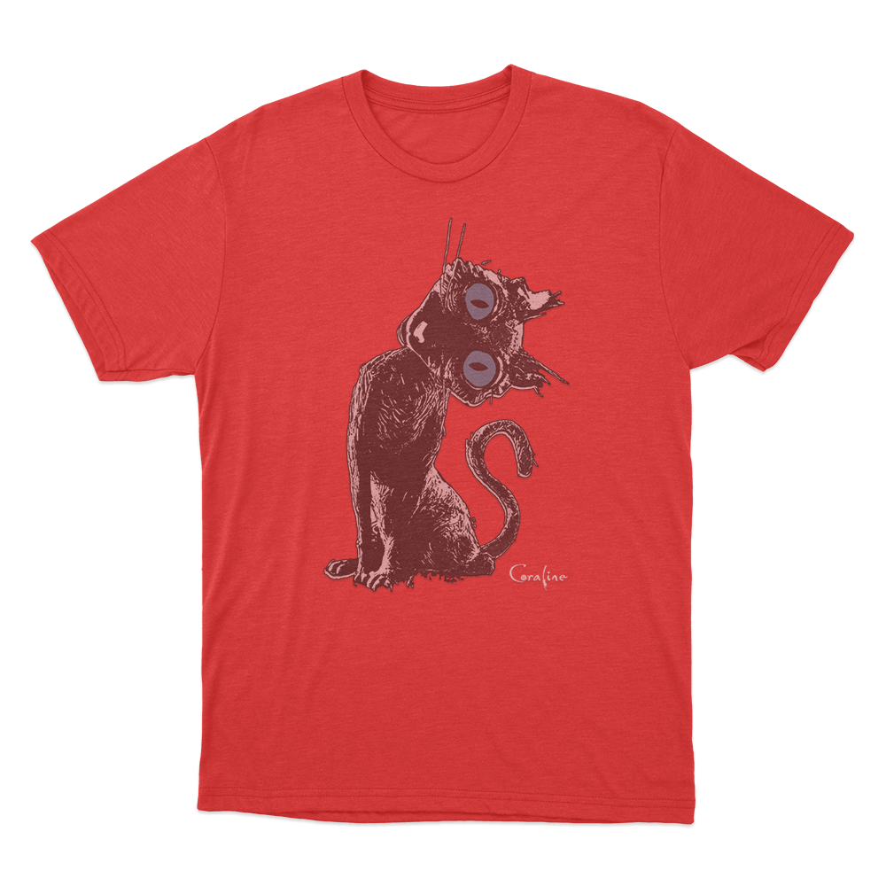 Coraline Cat Unisex T Shirt Red Coraline Cat Unisex T Shirt Red
