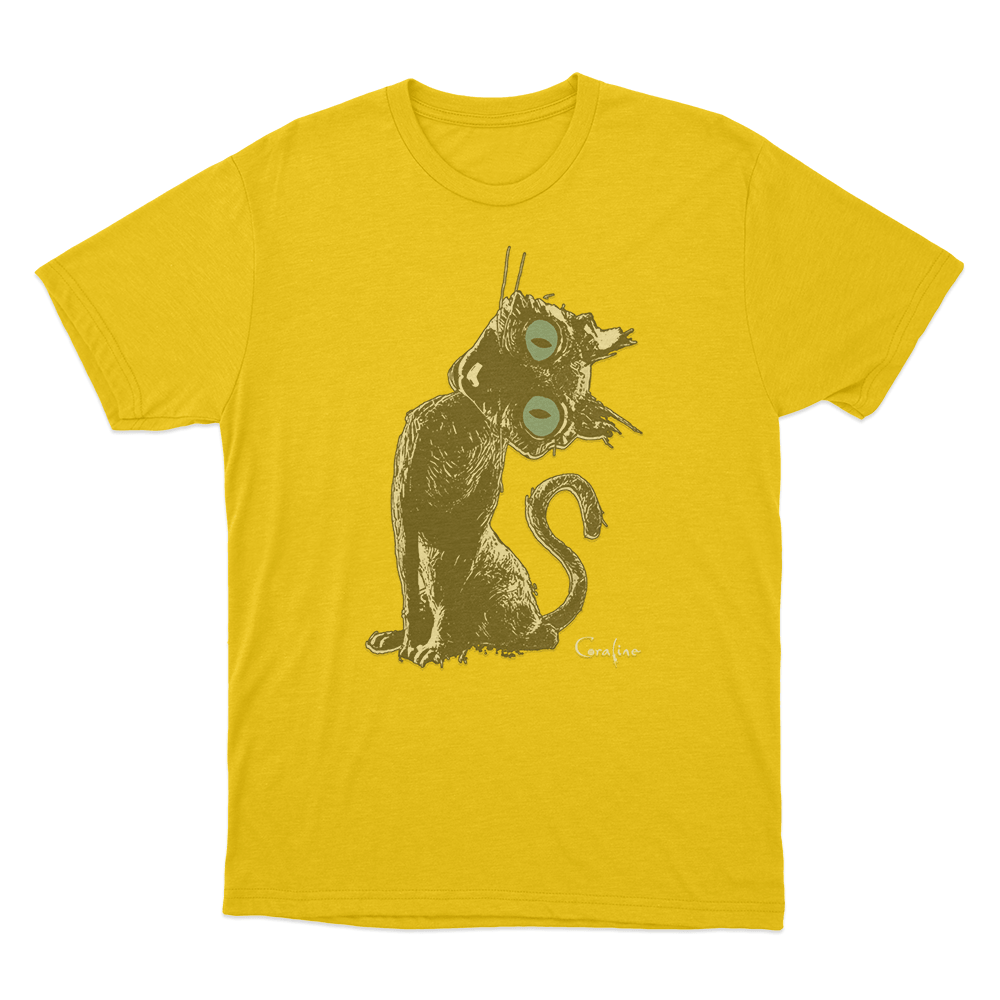 Coraline Cat Unisex T Shirt Yellow Coraline Cat Unisex T Shirt Yellow