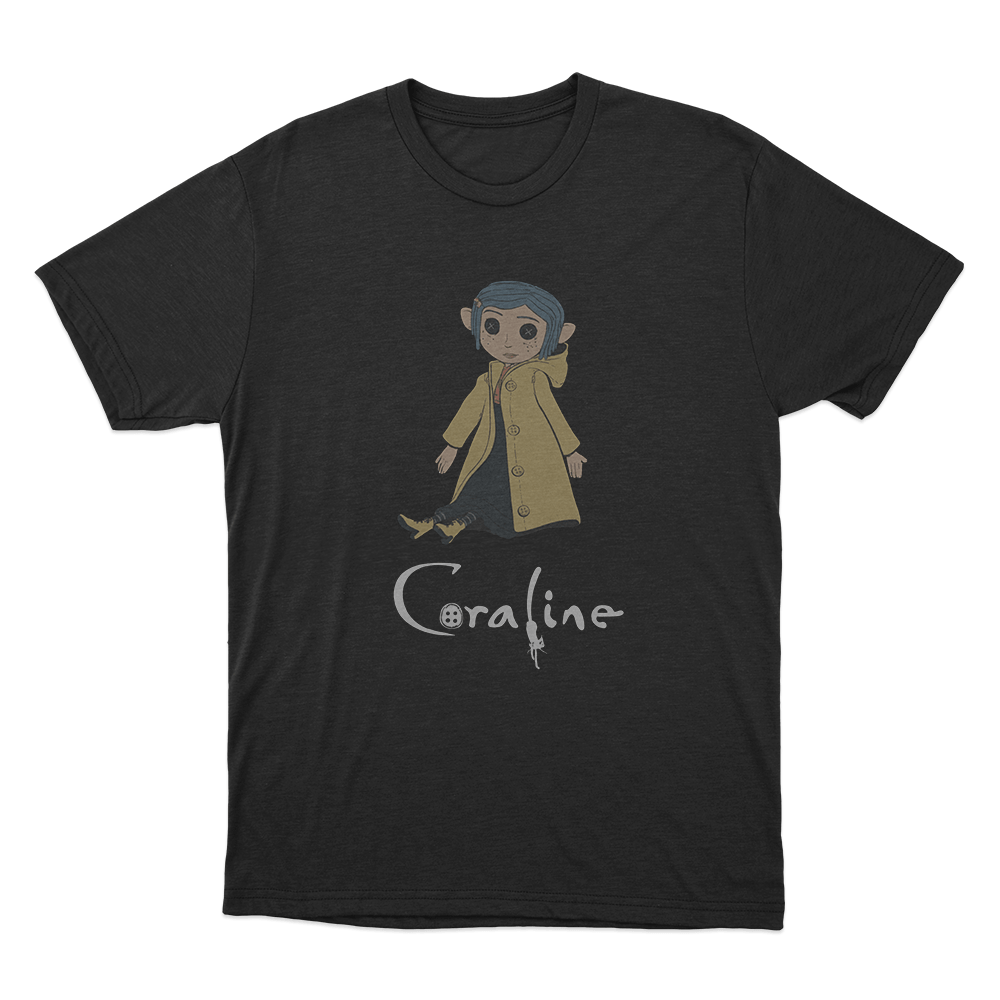 Coraline Cute Button Girl Unisex T Shirt Black Coraline Cute Button Girl Unisex T Shirt Black