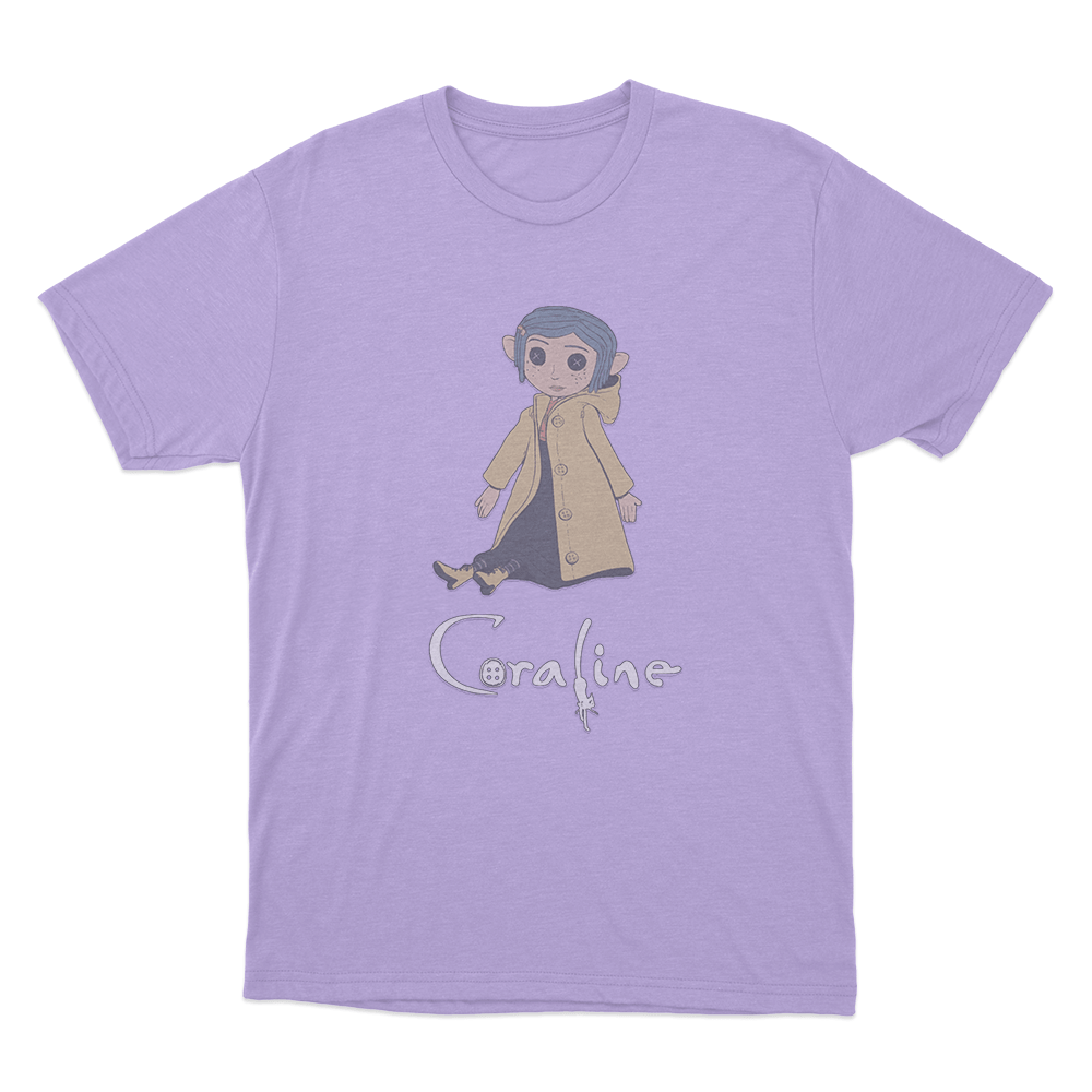 Coraline Cute Button Girl Unisex T Shirt Purple Coraline Cute Button Girl Unisex T Shirt Purple