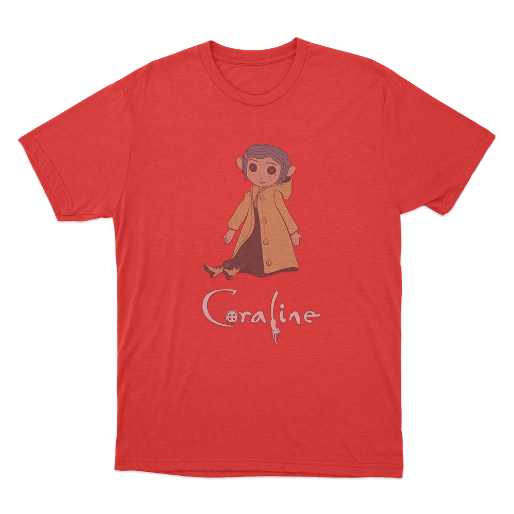 Coraline Cute Button Girl Unisex T Shirt Red Coraline Cute Button Girl Unisex T Shirt Red