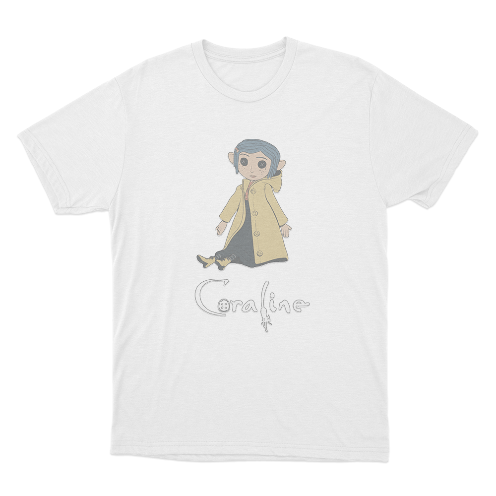Coraline Cute Button Girl Unisex T Shirt White Coraline Cute Button Girl Unisex T Shirt White