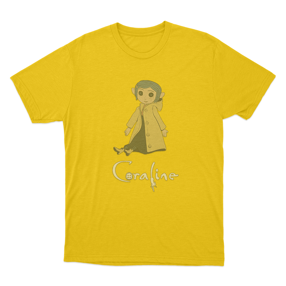Coraline Cute Button Girl Unisex T Shirt Yellow Coraline Cute Button Girl Unisex T Shirt Yellow