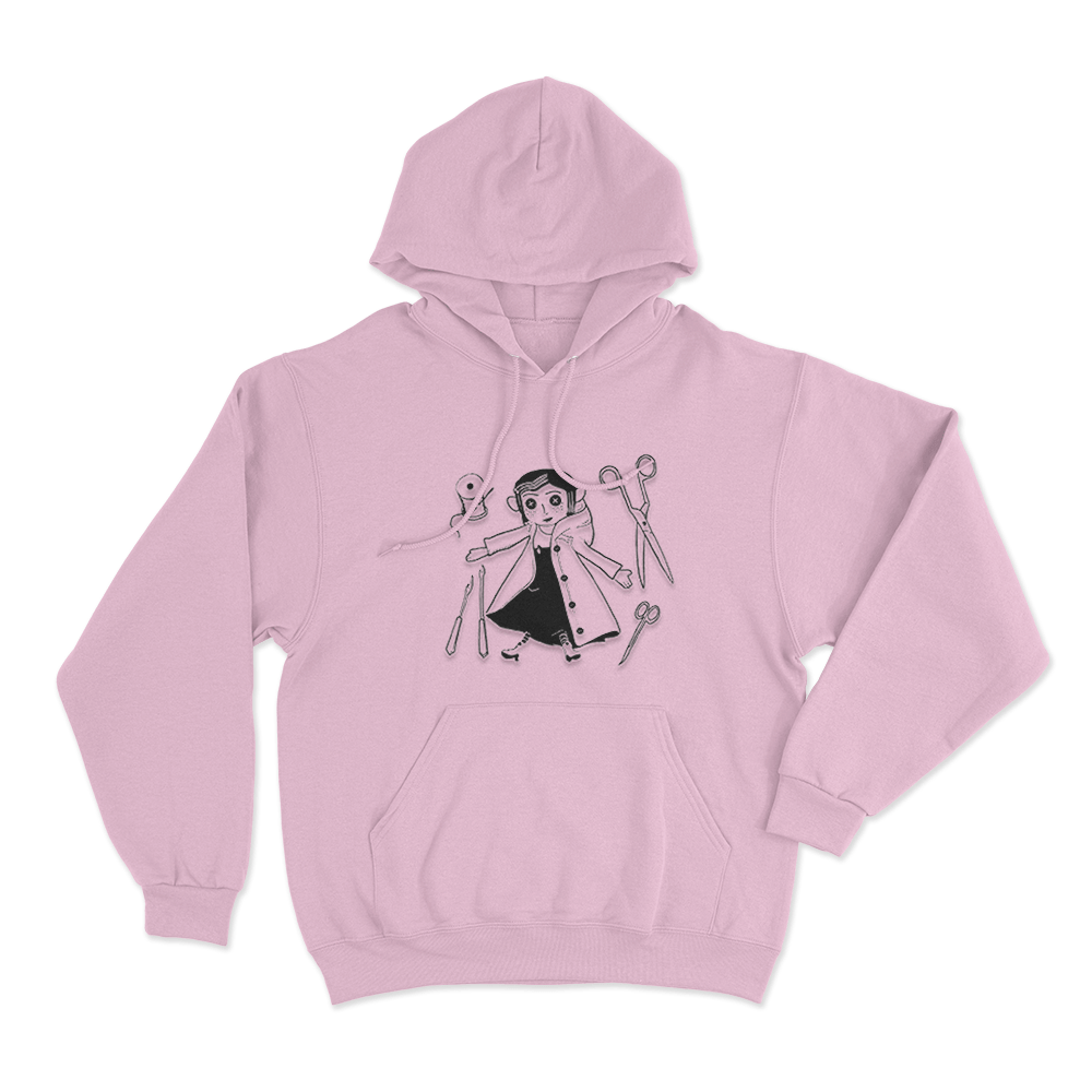 Coraline Sewing Tools Unisex Hoodie Pink Coraline Sewing Tools Unisex Hoodie Pink