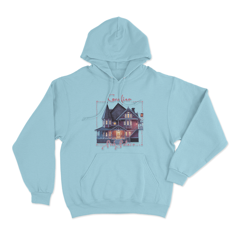 Coraline The Pink Palace Hoodie Sky Blue Coraline The Pink Palace Hoodie Sky Blue