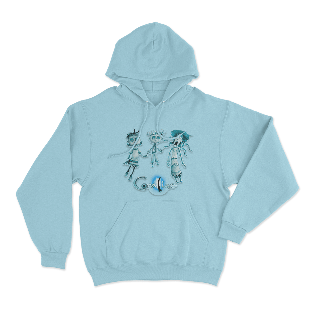 Coraline Three Ghost Children Unisex Hoodie Sky Blue Coraline Three Ghost Children Unisex Hoodie Sky Blue