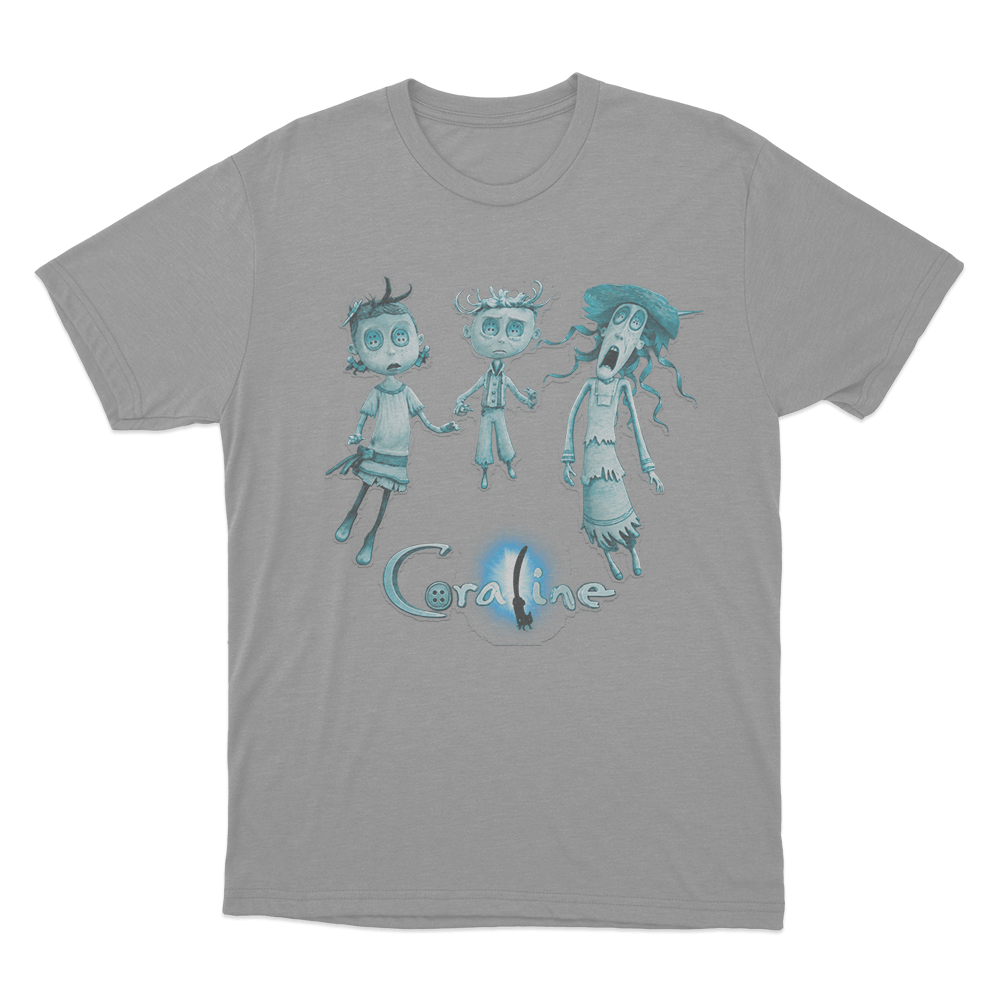 Coraline Three Ghost Children Unisex T Shirt Grey Coraline Three Ghost Children Unisex T Shirt Grey