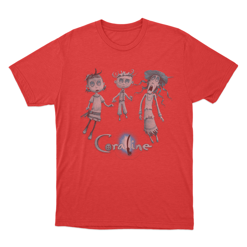 Coraline Three Ghost Children Unisex T Shirt Red Coraline Three Ghost Children Unisex T Shirt Red
