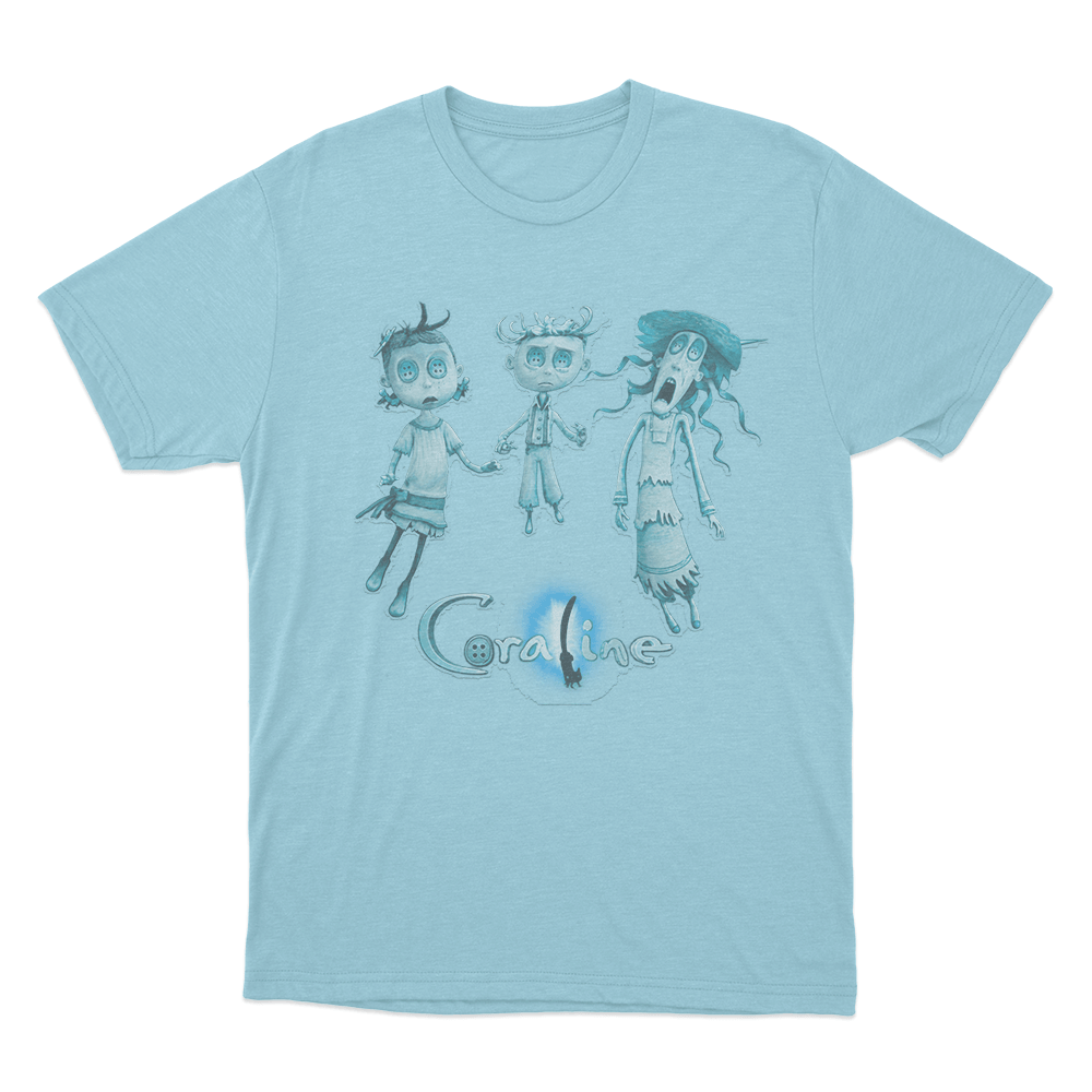 Coraline Three Ghost Children Unisex T Shirt Sky Blue Coraline Three Ghost Children Unisex T Shirt Sky Blue