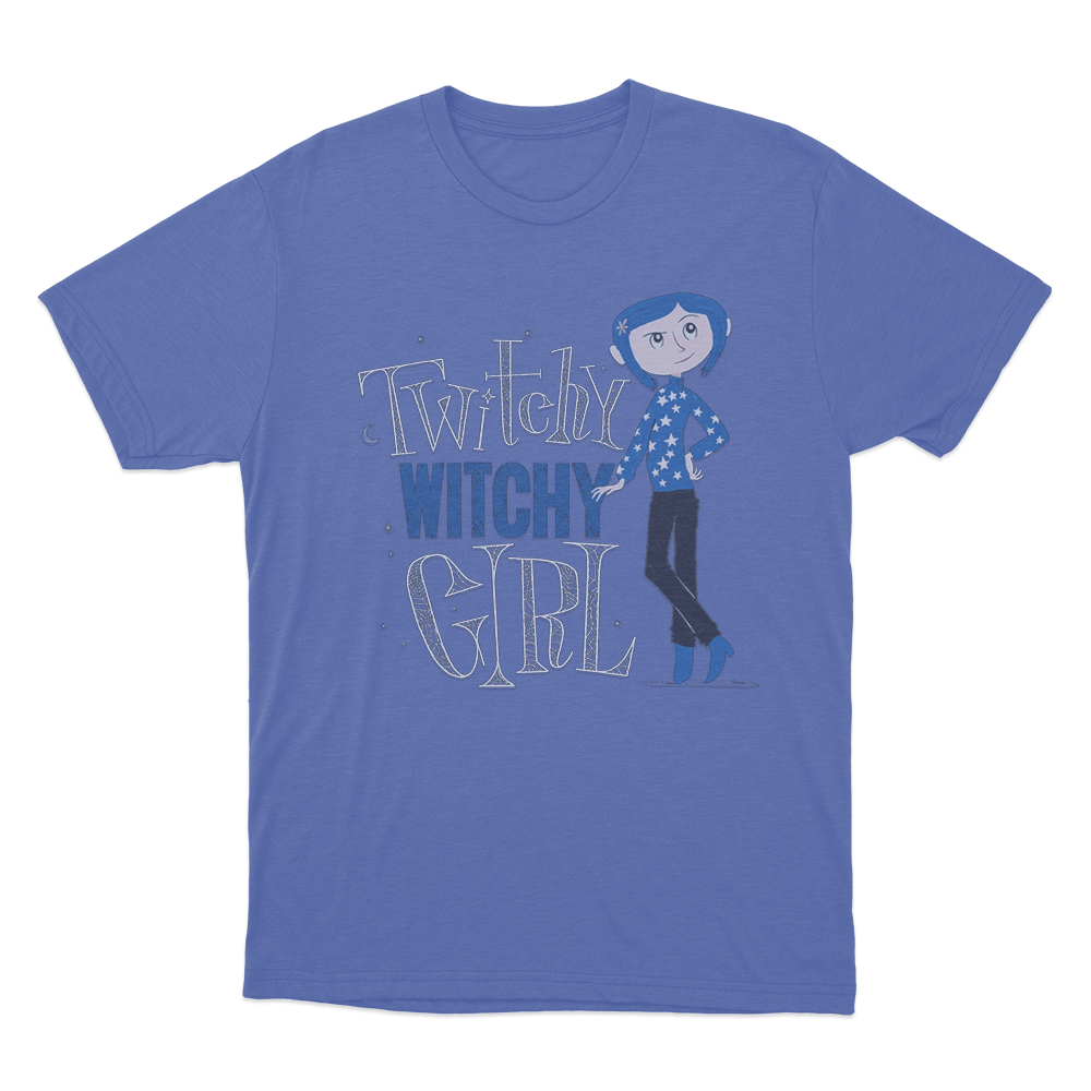 Coraline Twisty Witchy Girl Unis T Shirt Blue Coraline Twisty Witchy Girl Unis T Shirt Blue