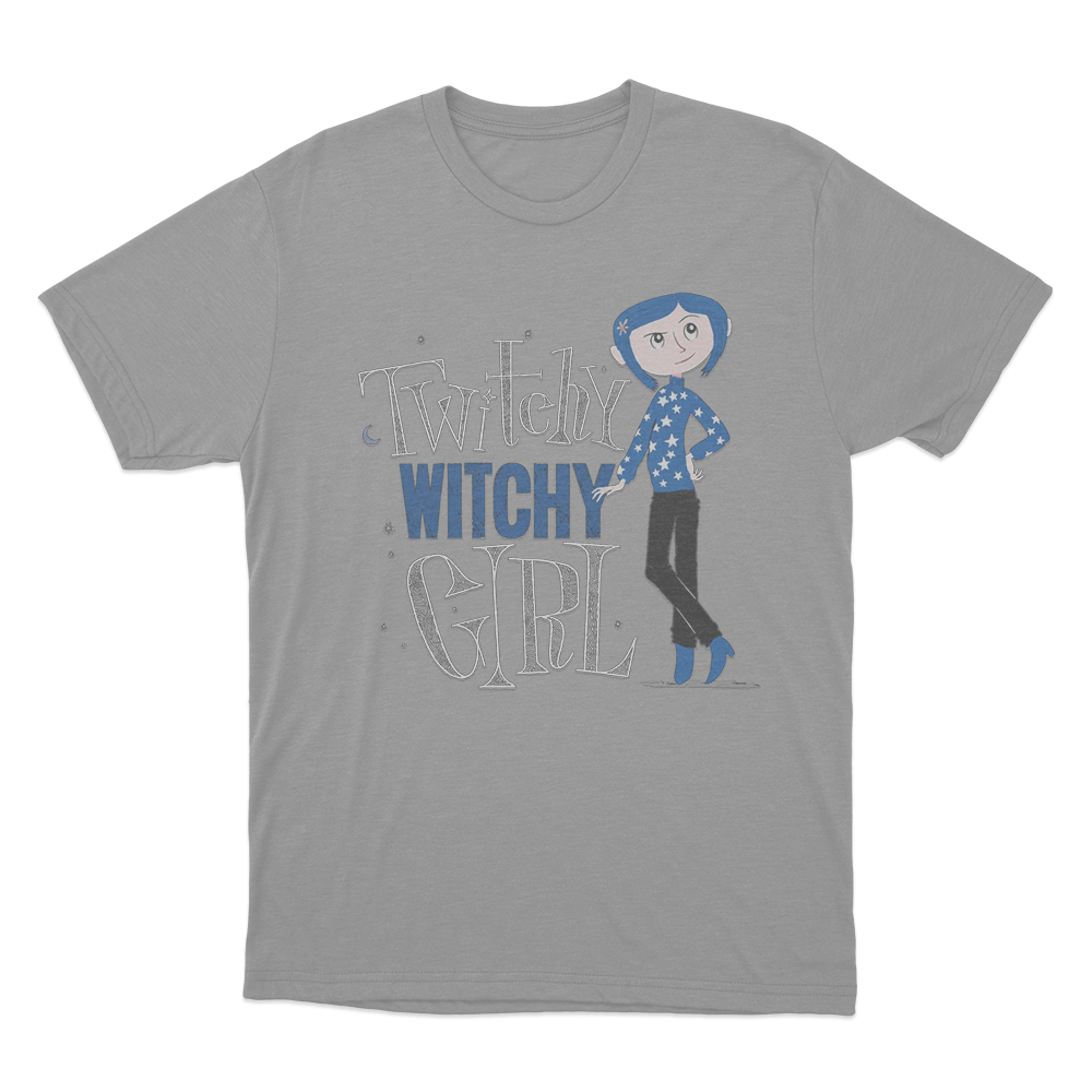 Coraline Twisty Witchy Girl Unis T Shirt Grey Coraline Twisty Witchy Girl Unis T Shirt Grey