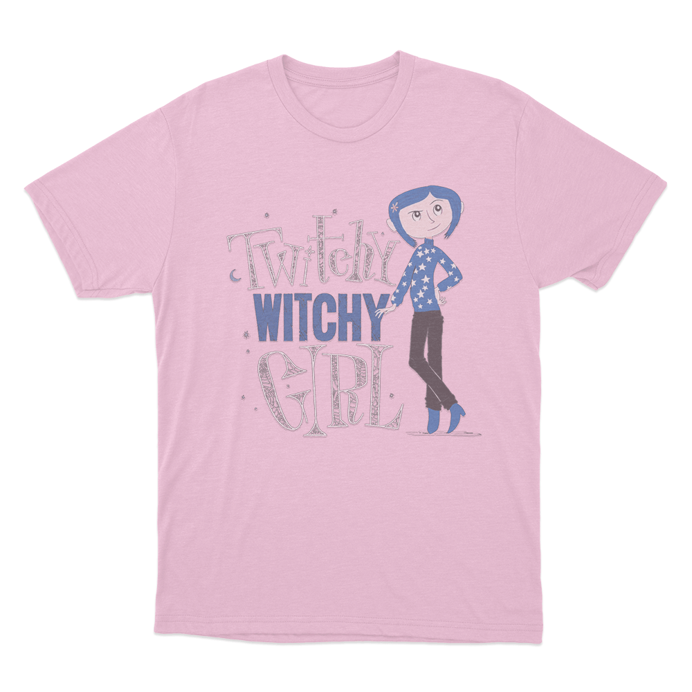 Coraline Twisty Witchy Girl Unis T Shirt Pink Coraline Twisty Witchy Girl Unis T Shirt Pink