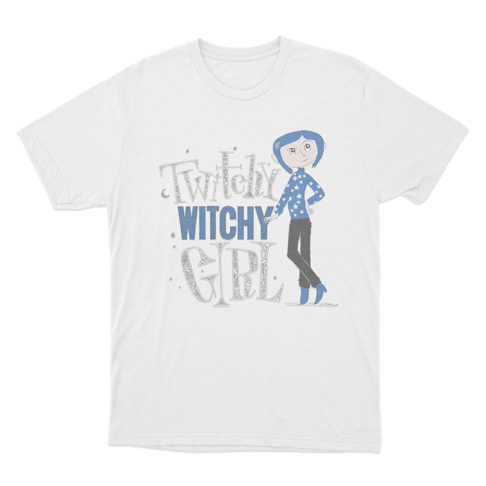 Coraline Twisty Witchy Girl Unis T Shirt White Coraline Twisty Witchy Girl Unis T Shirt White