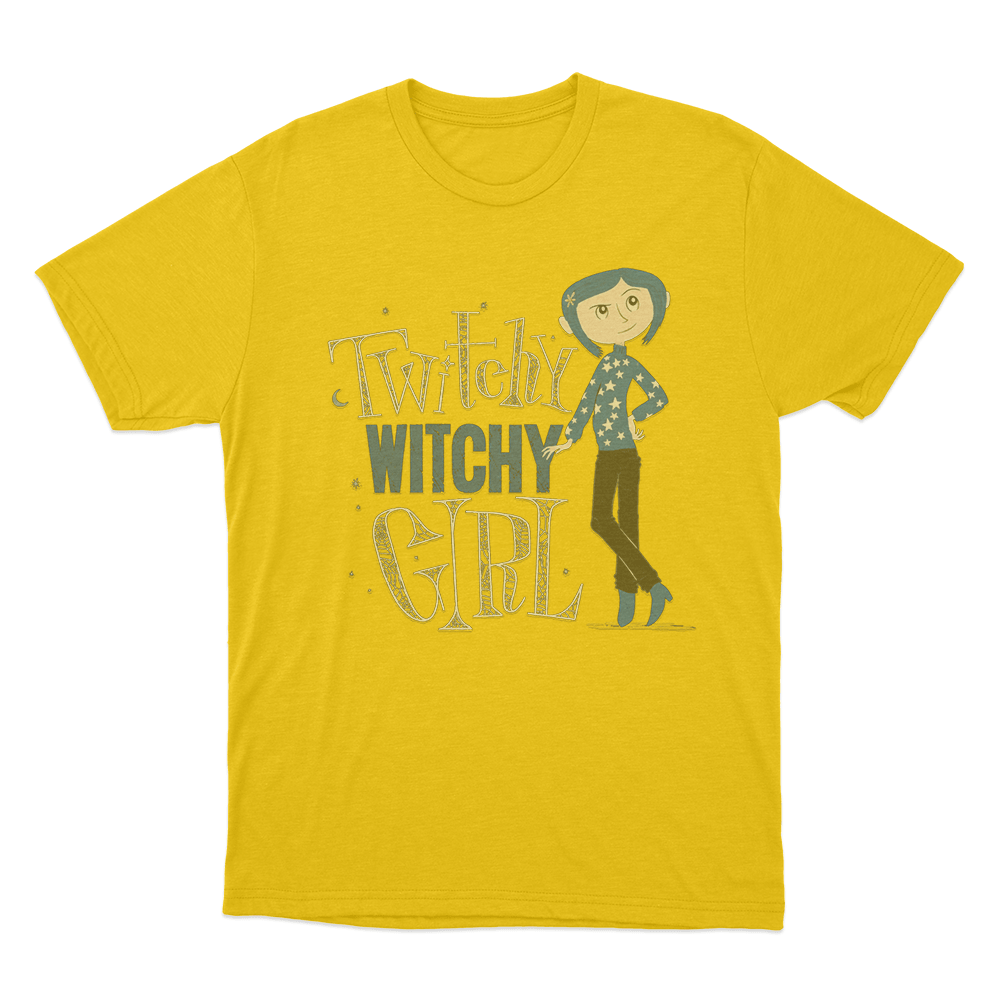 Coraline Twisty Witchy Girl Unis T Shirt Yellow Coraline Twisty Witchy Girl Unis T Shirt Yellow