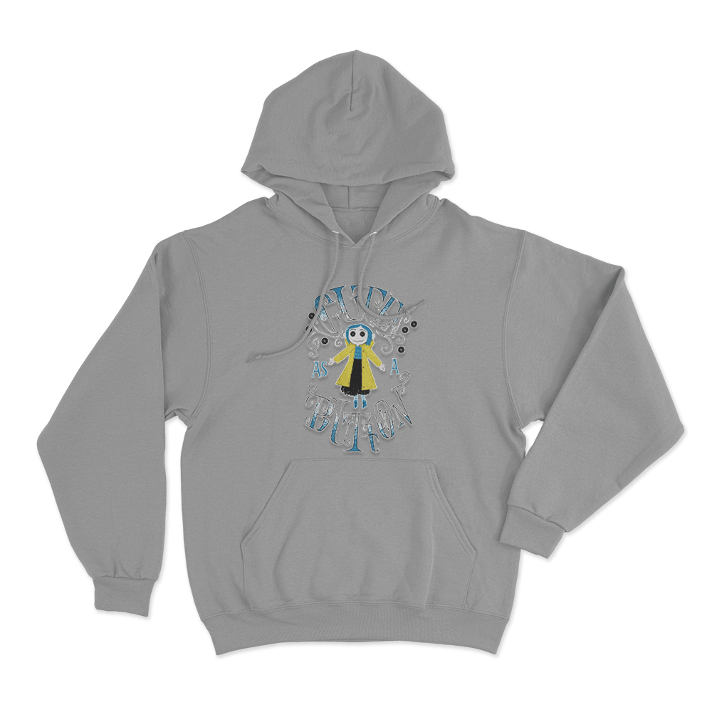 Cute As A Button Unisex Hoodie Grey Cute As A Button Unisex Hoodie Grey