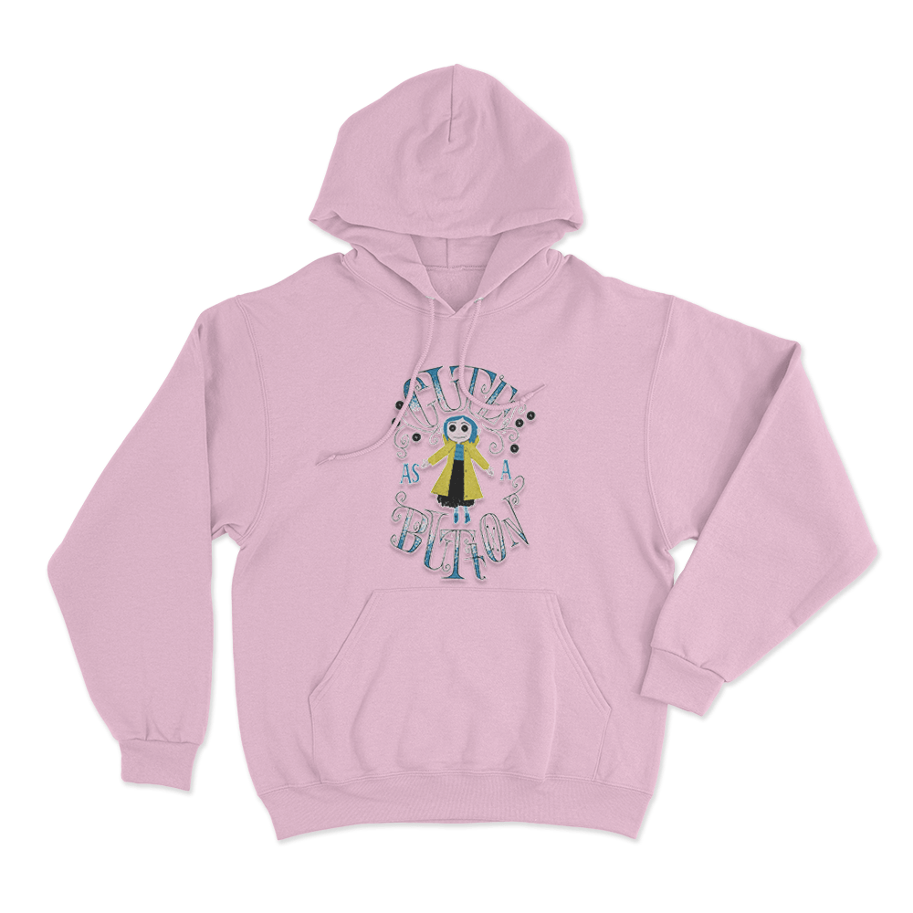Cute As A Button Unisex Hoodie Pink Cute As A Button Unisex Hoodie Pink