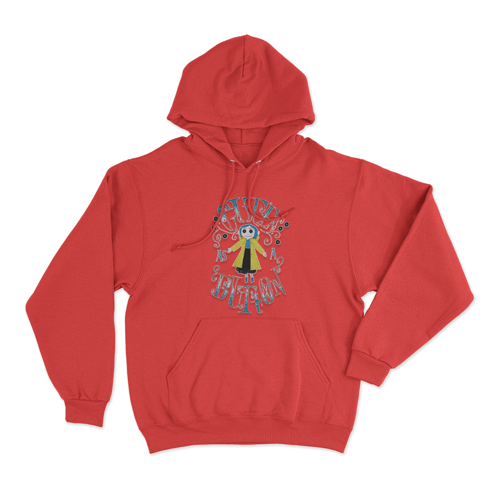 Cute As A Button Unisex Hoodie Red Cute As A Button Unisex Hoodie Red