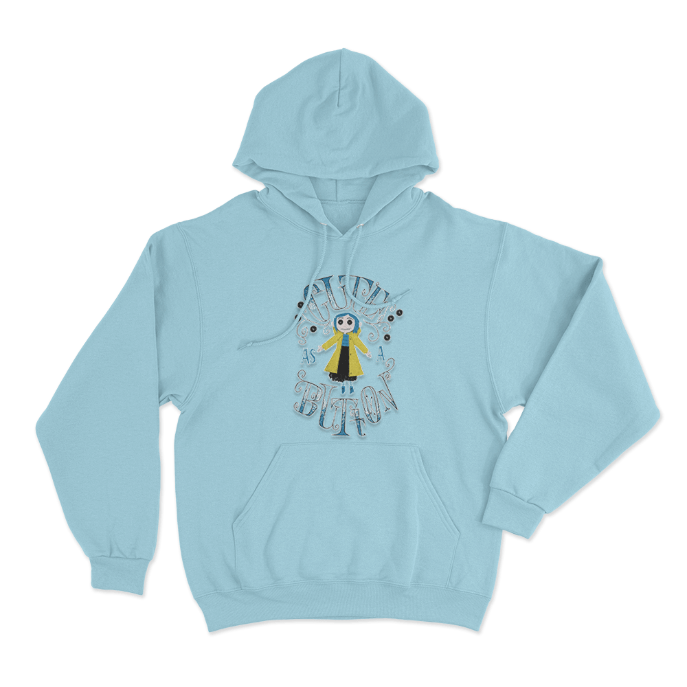 Cute As A Button Unisex Hoodie Sky Blue Cute As A Button Unisex Hoodie Sky Blue