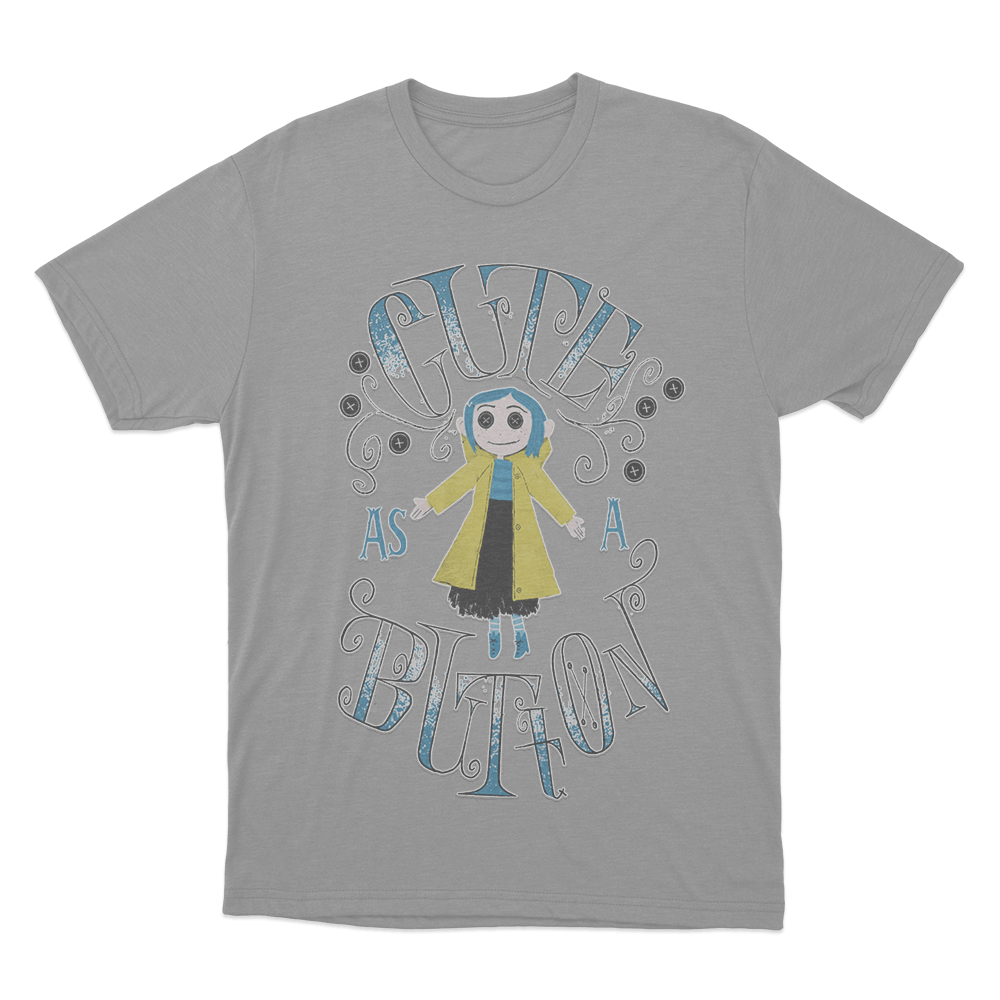 Cute As A Button Unisex T Shirt Grey Cute As A Button Unisex T Shirt Grey
