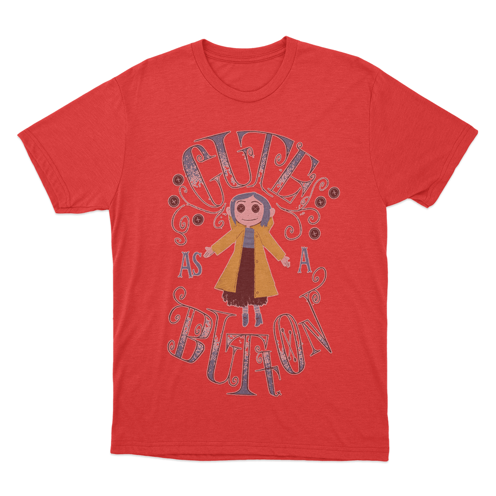 Cute As A Button Unisex T Shirt Red Cute As A Button Unisex T Shirt Red
