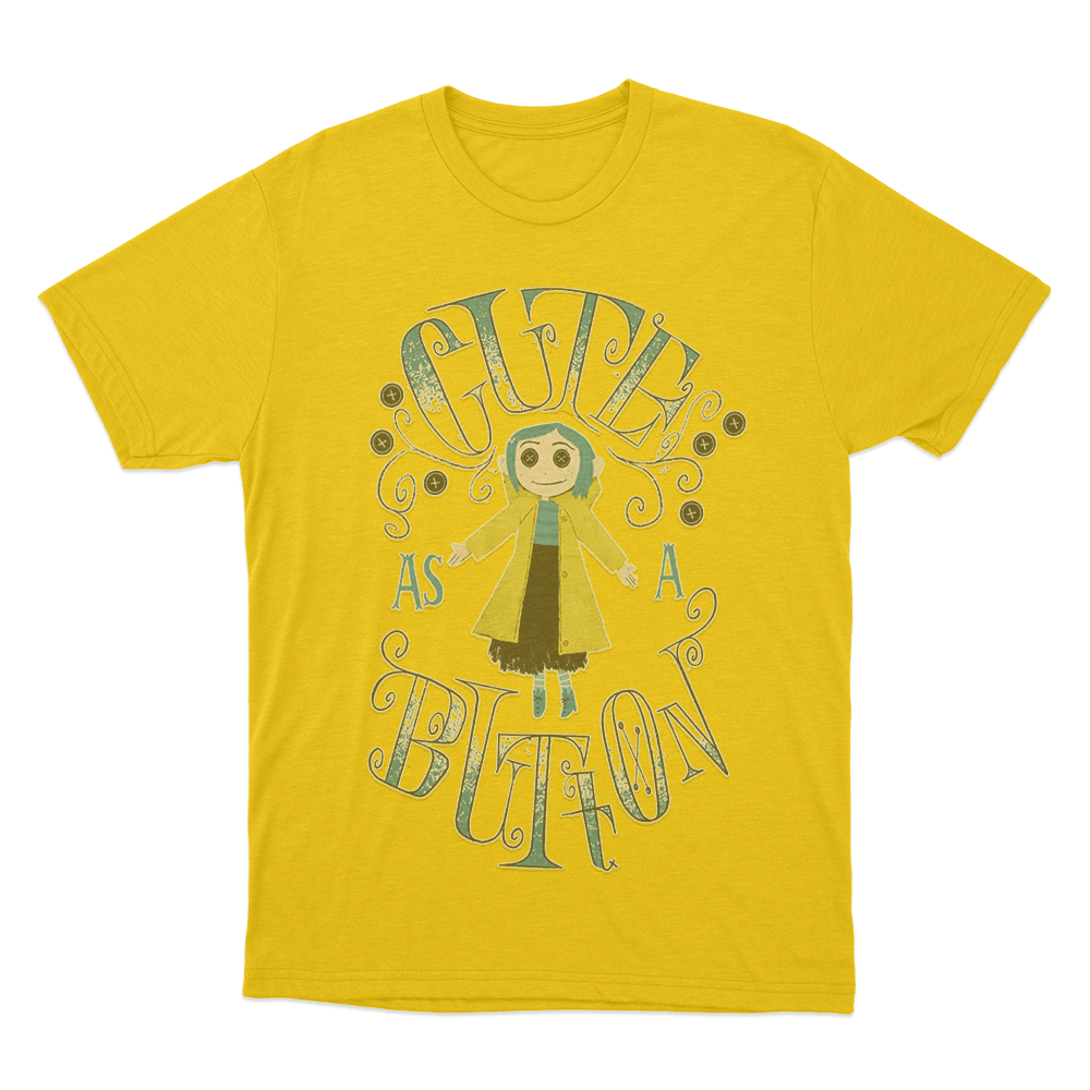 Cute As A Button Unisex T Shirt Yellow Cute As A Button Unisex T Shirt Yellow